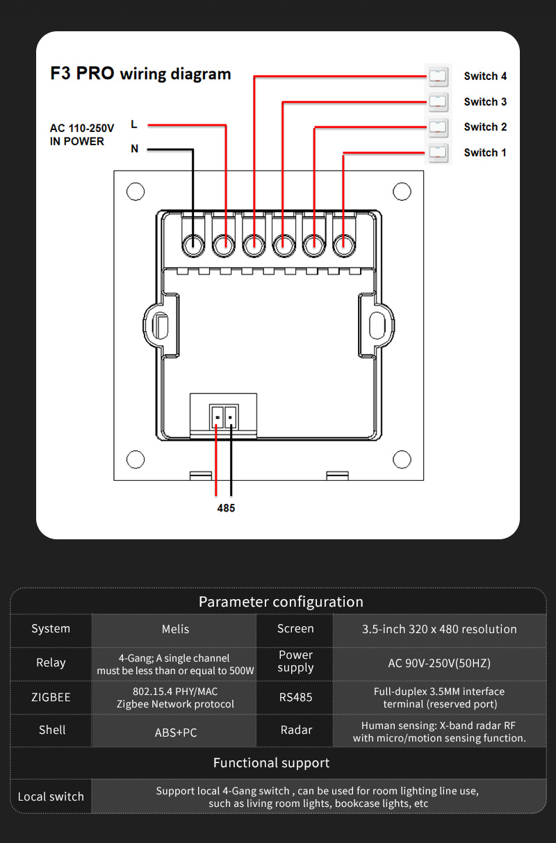 F3 Pro 3.5 Inch IPS Touch Pane - огляд і ціна Smart Home Panel